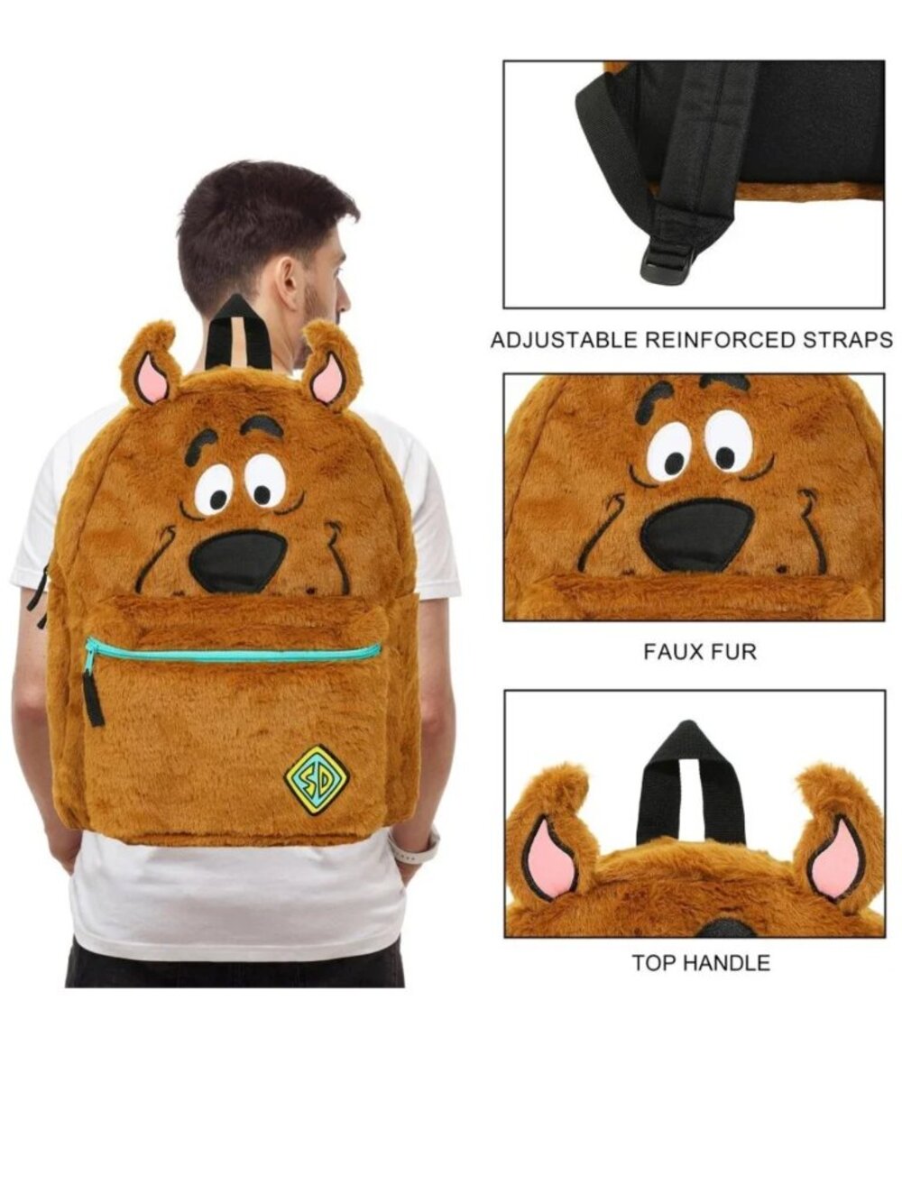 Scooby Doo Plush Scooby and Gang Reversible Laptop Backpack and Van Lunch Box - Picture 8 of 14